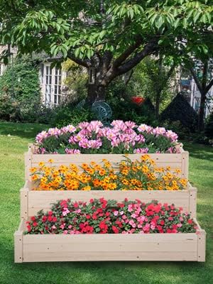 Miniatura 3 de Jardinera elevada de madera elevada para exteriores e interiores, 48 pulgadas de largo x 484 pulgadas de ancho x 22 pulgadas de alto para patio y