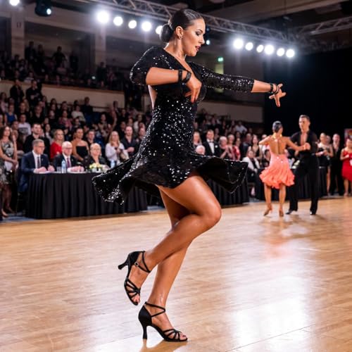 Image of MSMAX Women's Practice Ballroom Dancing Shoes Indoor Performance Latin Dance Shoes for Woman