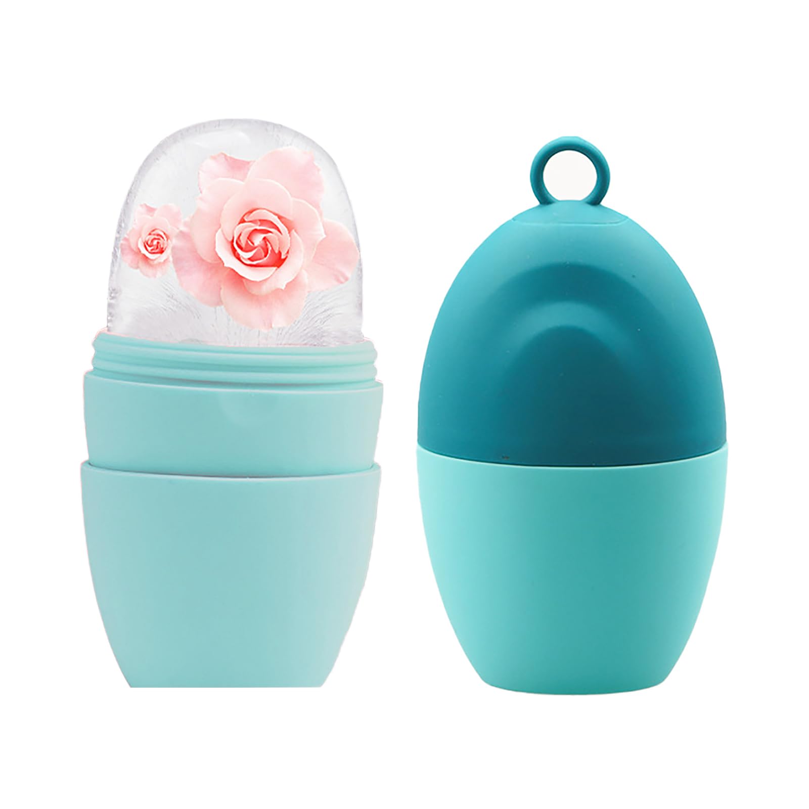 RoseFlower Rodillo Hielo Facial, Rodillo Hielo para la Cara, Rodillo Facial de Hielo de Silicona, Rodillos Faciales Hielo Facial, Ice Roller Facial, Aliviar Ojos Hinchados, Ayuda a Reducir Los Poros