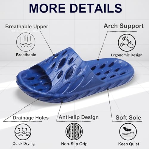 Image of FINLEEO Shower Sandals with Drainage Holes - Quick Drying Bathroom & Gym Slippers for Men and Women