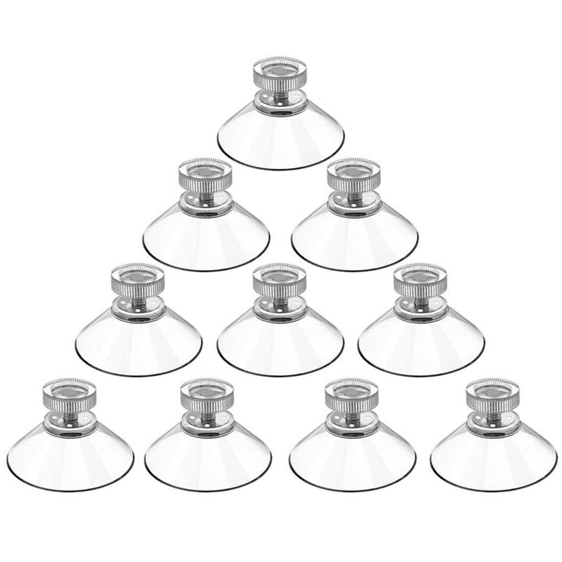 10 Ventose Per Vetro Con Dado Zigrinato – 32mm, Carico 2kg, Per Auto, Cucina, Bagno E Superfici Lisce