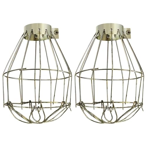 PRETYZOOM Protector De Bombilla Metálico 5.51X3.93 Pulgadas Jaula Industrial Antiescaldadura Para Lámparas Interior 2 Unidades Fácil Instalación Para Bares Y Restaurantes
