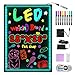 Hosim LED Message Writing Board, 28” x 20" Illuminated Erasable Neon Effect Restaurant Menu Sign with 8 Colors Markers, 7 Colors Flashing Mode DIY Message Chalkboard for Kitchen Wedding Promotions