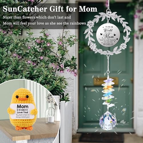 Gifts for Girlfriend, Girlfriend Gifts Mothers Day Sun Catcher I Love You Gift for Her Suncatcher Decoration Postive Duck with Inspirational Saying Birthday Anniversary Stocking Stuffers for Teens