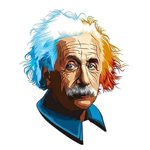 Decals Creation Indian Albert Einstein Wall Sticker for Kids Room, Living Room, Office (Size -30Cm X 45Cm)