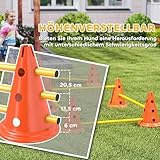 PawHut Agility Set Hunde, 6-teiliges Agility Ausrüstung mit 12 Kegel 6 höhenverstellbar Hürden Tragetasche Trainingszubehör, Trainingsset für Hundetraining