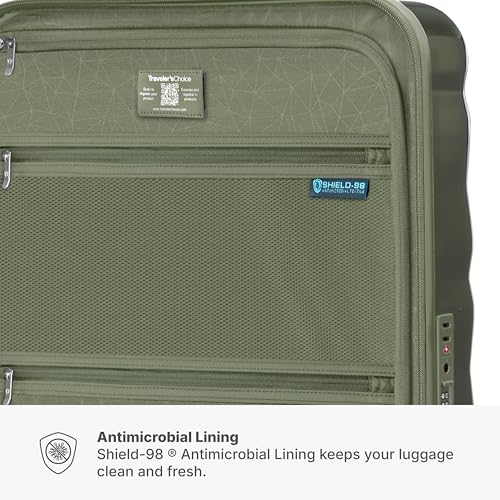 Traveler's Choice Edinburgh II Hardside Spinner Luggage, TSA Lock, Green, 29" Large by Traveler's Choice - Used condition - Image 7