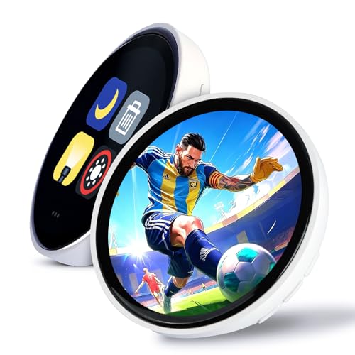 Digital Badge Pin with Touch Screen & HD Display - Smart E-Badge for GIF/Video Playback, Multi-Photo Slideshow - Electronic Badge Keychain for Backpacks, Cyberpin Gift for Panini World Cup