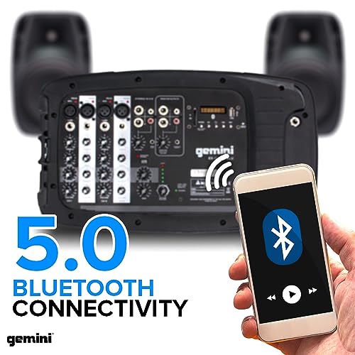 Système de sonorisation portable Gemini ES-210MXBLU Bluetooth avec table mixage - 7