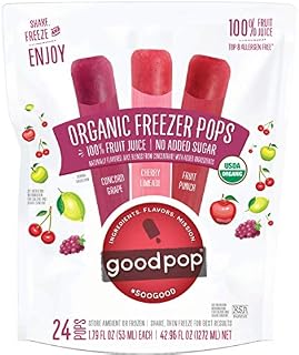 GoodPop Organic Freezer Pops - 100% Juice, No Added Sugar - 24ct