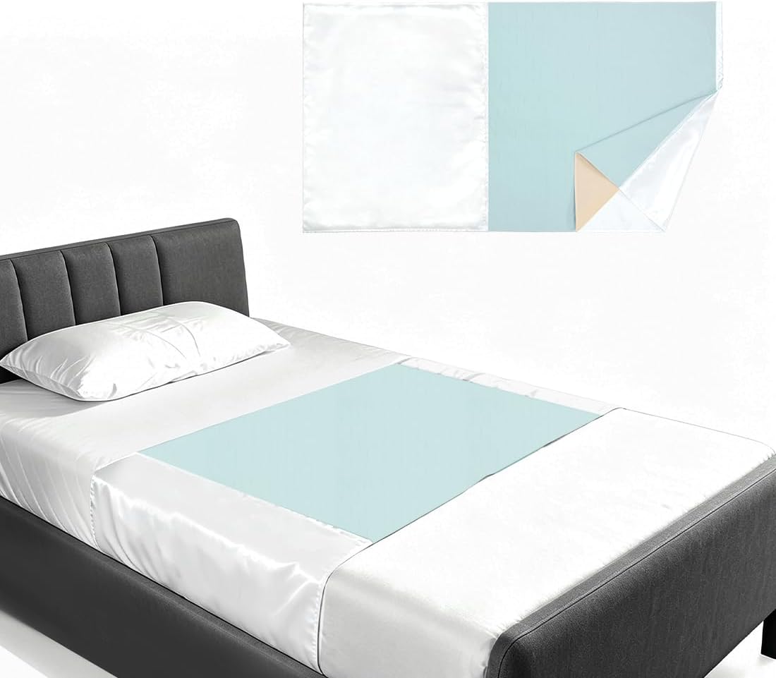 Secure Wing Washable Incontinence Bed Pads – Bed Pads with Tuckable Wings, Breathable Underpad & Mattress Protector for Elderly, Post‑Surgery & Bedridden Care (Green, 28.3”x39.3“)