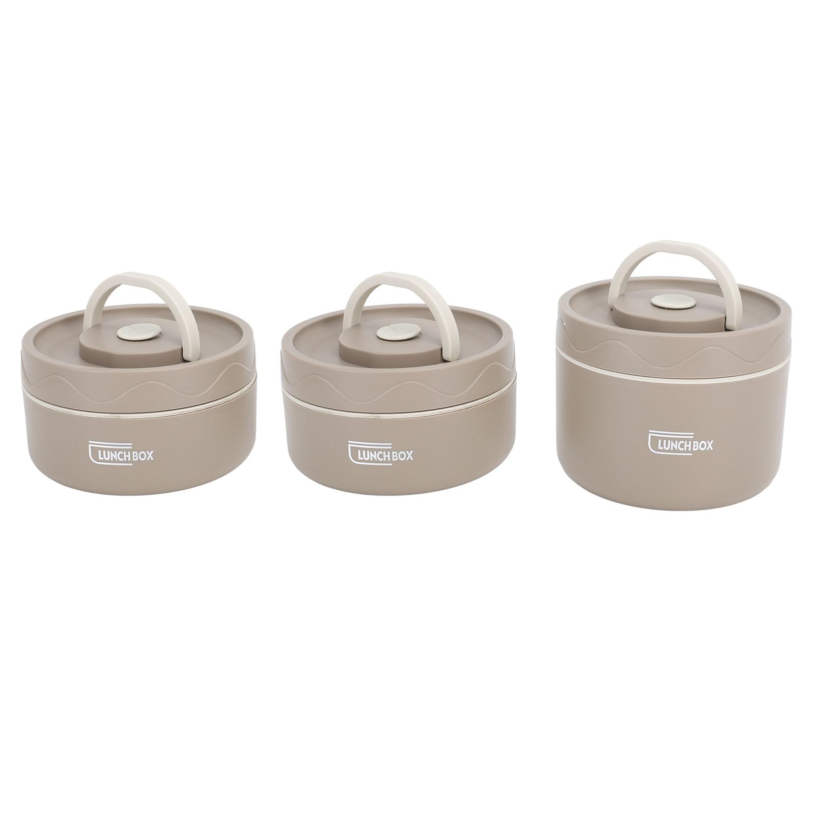 Cocoarm Contenitore per Il Pranzo Coibentato in Acciaio Inossidabile 304, Box Termico Rotondo Sigillato, con Borsa Termica, Contenitore per Il Pranzo Portatile (3 Cartone)