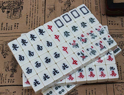 Florauspicious Chinese Mahjong Set - With 146 Tiles, 2 Dice Chinese Style Game For Travel, Family Gathering, Party #TOP5
