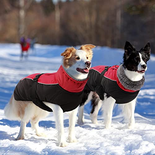 Idomik Dog Coat Warm Dog Winter Coat, Waterproof Dog Jacket For Large Dogs, Reflective Fleece Dog Cold Weather Coat With High Collar, Dog Snow Jacket Snowsuit Vest For Small Medium Large Dogs,L #TOP6