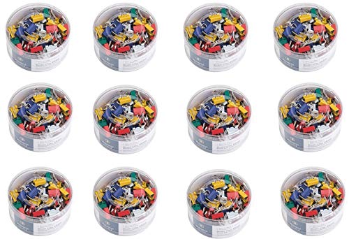 Assorted Color Mini Binder Clips, 100ct. - 12 Packs