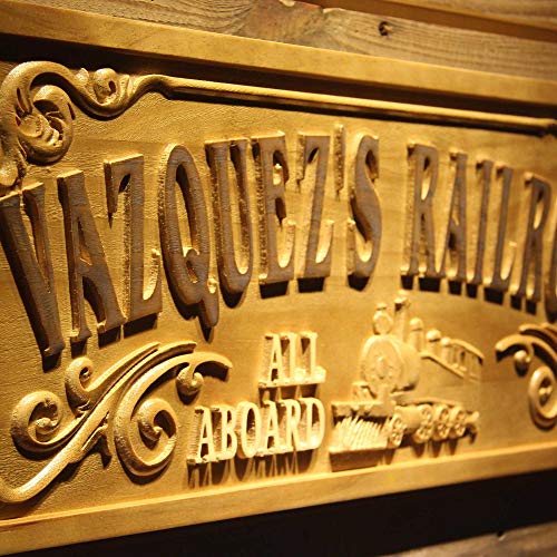 Advpro Wpa0417 Railroad Name Personalized Train Station Lover Gift Wood Engraved Wooden Sign - Standard 23" X 9.25" #TOP5