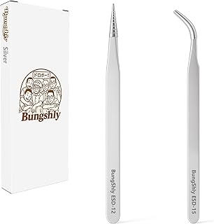 Silver Tweezers Set – Precision Rhinestone, Nail Sticker & Charm Tweezers for Nail Art, DIY Nail Art Tools for Stickers, Decals, Ideal for Gel Nails, Flower, Heart, and Fruit Designs