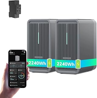 Marstek B2500 Balkonkraftwerk mit Speicher & Intelligenter Zähler: 0% MwSt, 4480Wh LiFePO4 Solarbank Speicher, 2 MPPTs, 1600W Max. PV Solareingang & 800W DC-Ausgang, App-Steuerung, IP65, Plug&Play