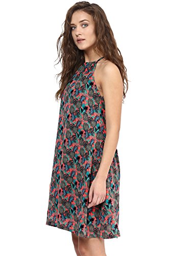 Image of Miss Chase Women's Multicolored Round Neck Sleeveless Printed A-Line Dress