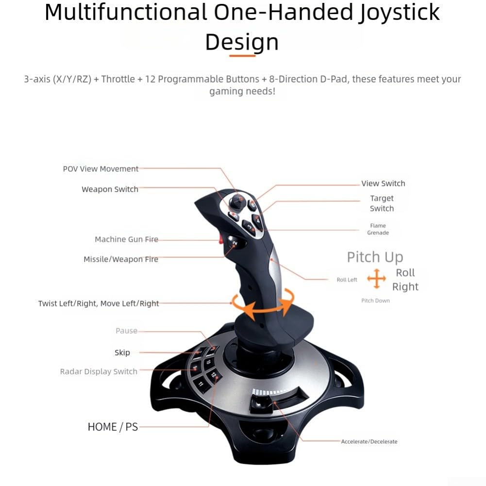 Manette de jeu, PXN2113 simulateur de vol Joystick d'accélérateur pour PC War Thunder Computer Flight Laisida Pro compatible