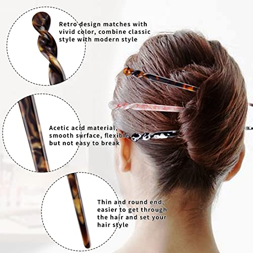 Oddier 12 Pieces Acetate Hair Sticks Vintage Hair Chopsticks, Tortoise Shell Hair Pin Leopard Print Hair Pins, Hair Styling Accessories For Women And Girls #TOP2