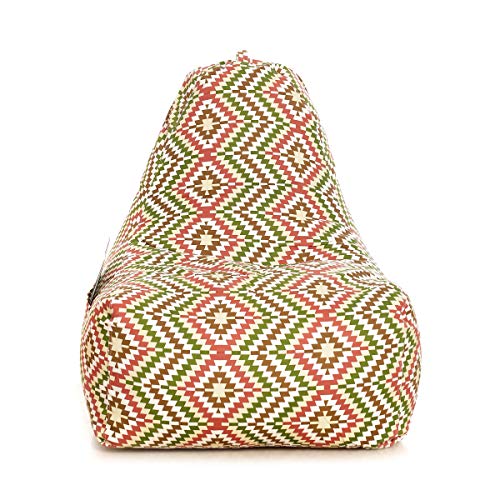 Image of Style Homez Hackey Cotton Canvas Ikat Printed Bean Bag XXL Size Filled with Beans Fillers