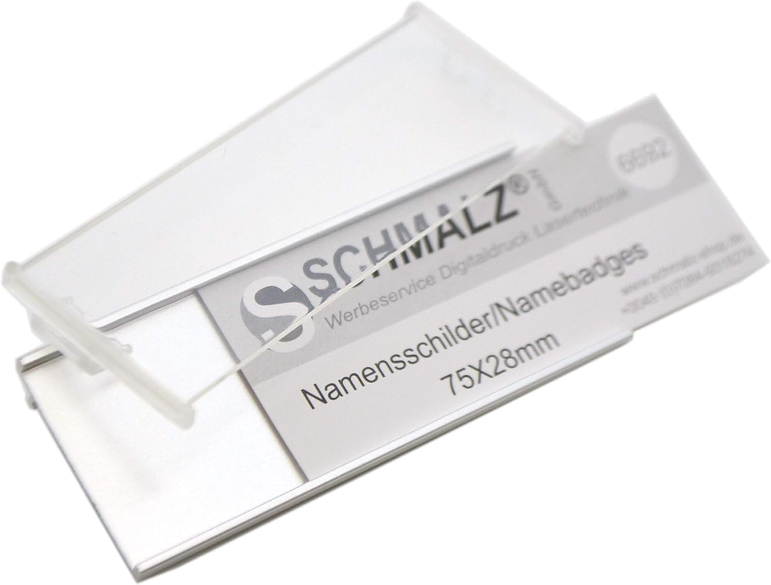 Schmalz® 10 targhette per nome in alluminio anodizzato, in metallo, con ago di fissaggio, nome badge, targhetta per abbigliamento, auto-scrivibile, fai da te (oro, 75 x 28 mm)