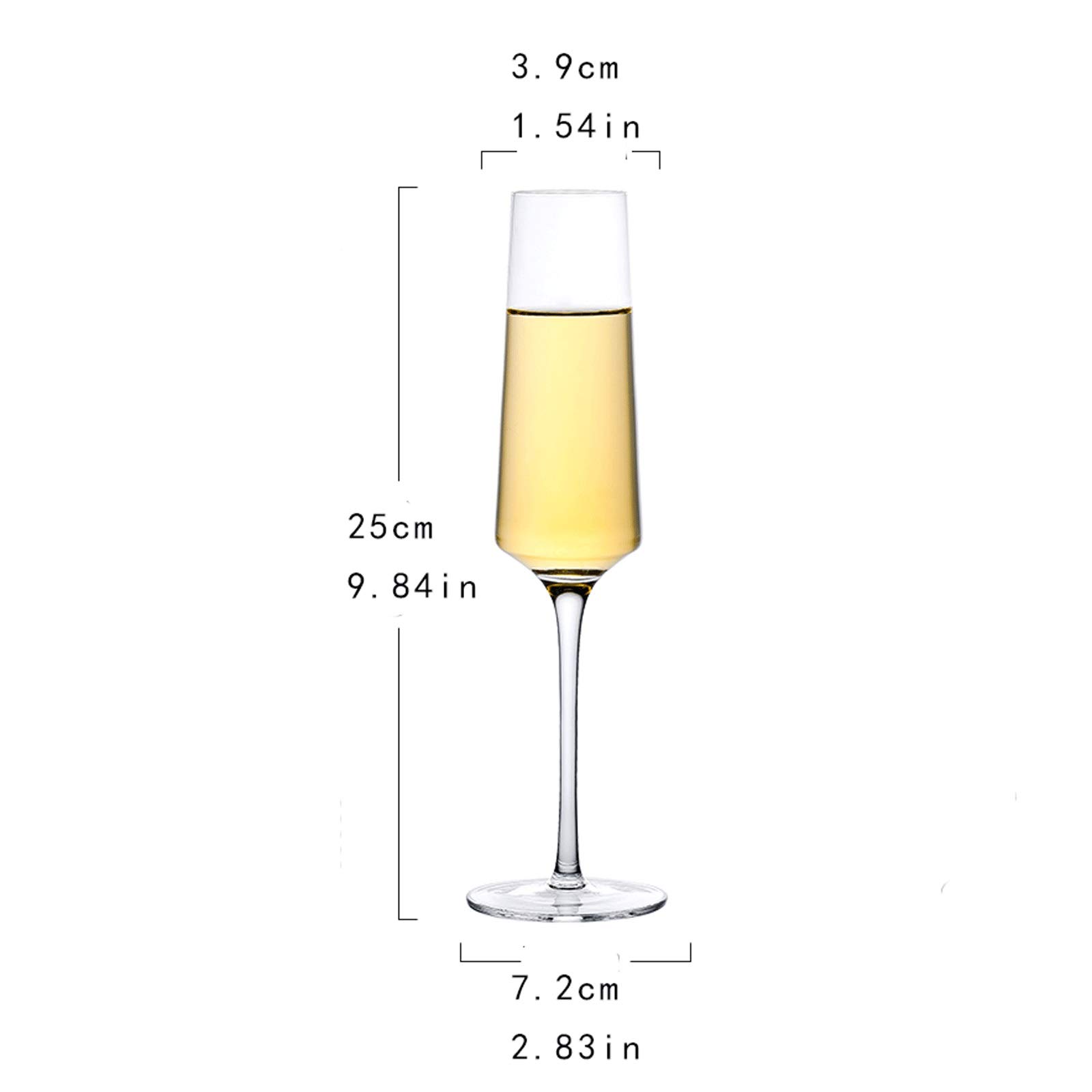 Champagnerkelche 4 Kristall-Champagnergläser – 200 ml, bleifreies Kristall, einteiliges Formteil, kristallklar, elegant und schön, spülmaschinenfest. Schaumweingläser