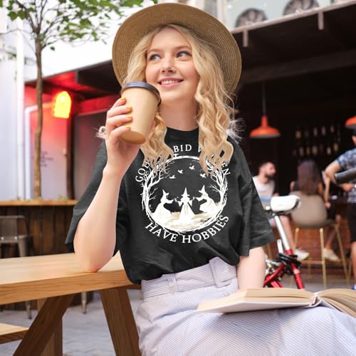 EGELEXY Witch Halloween Shirt Women Halloween Sisters Graphics Tees Short Sleeve Shirt2