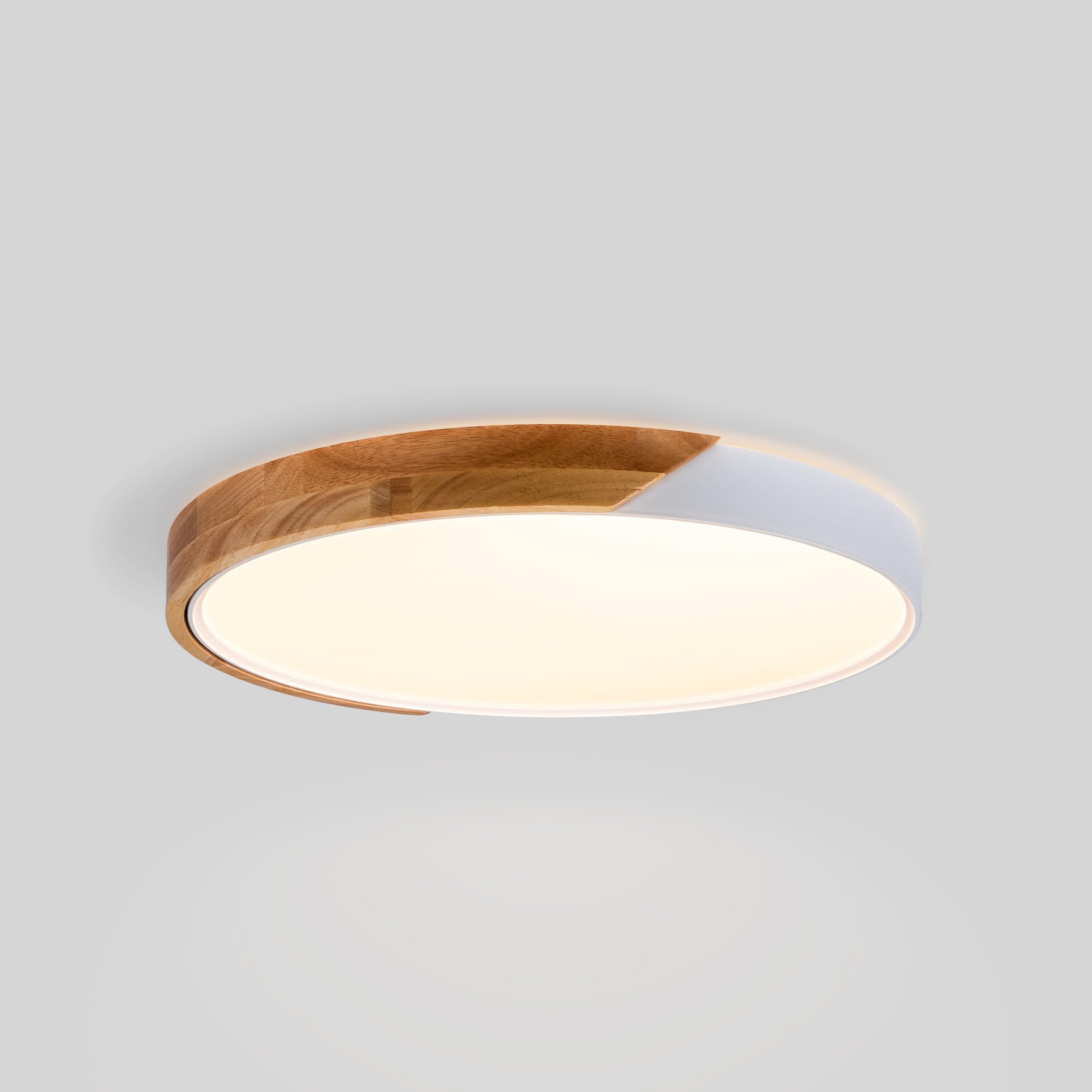 Lámpara de techo LED CCT de 36W y ø50cm | Plafón con Efecto madera IP22 | Iluminación LED con sistema CCT de 3000K, 4000K, 6500K