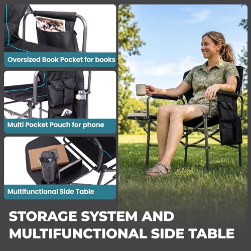 FUNDANGO Silla Oversized Director, Silla de Camping Acolchada con Mesa Lateral miniatura 4