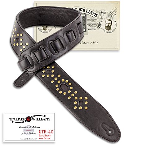 Walker & Williams GTR-40 Dark Brown Leather Strap With Brass Studs