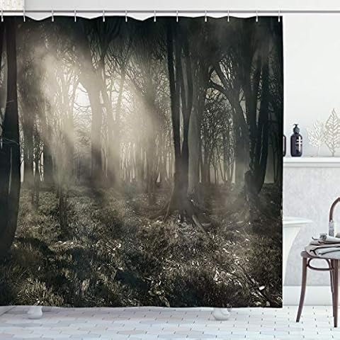 ABAKUHAUS Gothic Shower Curtain with Hooks Cover