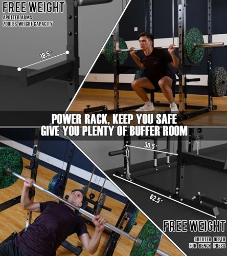 Image of Eonfit E2 Power Cage,1500LB Squat Rack with Cable Crossover System.Multi-Function Power Rack for Home Gym.All-in-One Squat Rack with More Training Attachments
