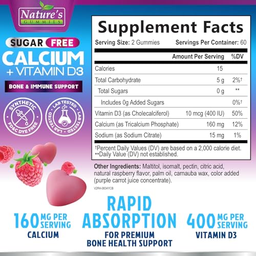 Nature's Nutrition Sugar Free Calcium Gummies