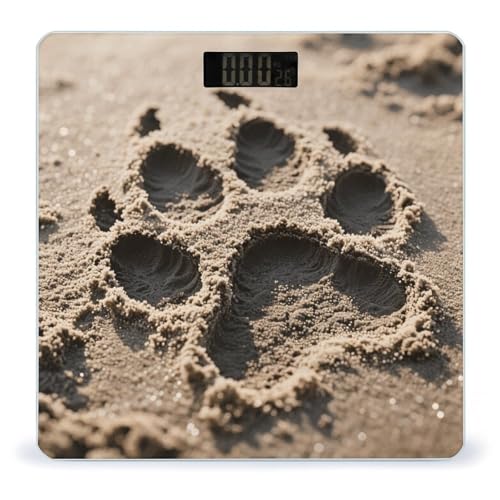 Báscula Digital de Baño con Diseño Huella de Perro