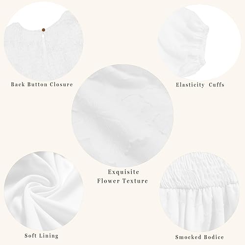 Miniatura 5 de MITILLY Elegante vestido largo floral de manga larga con cuello redondo fruncido acampanado y escalonado con bolsillos