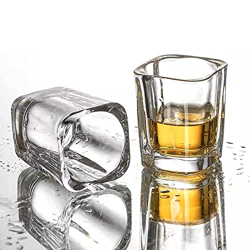 Image of bellemax Classy Shot Glass for Espressos, Spirits & Liquors,Whiskey, Vodka Shot, Tequila Shot, Wine Tasting, Cocktail Pour, Bar Accessory & Home Decor Parties Glasses Set of 6 (BR-06)