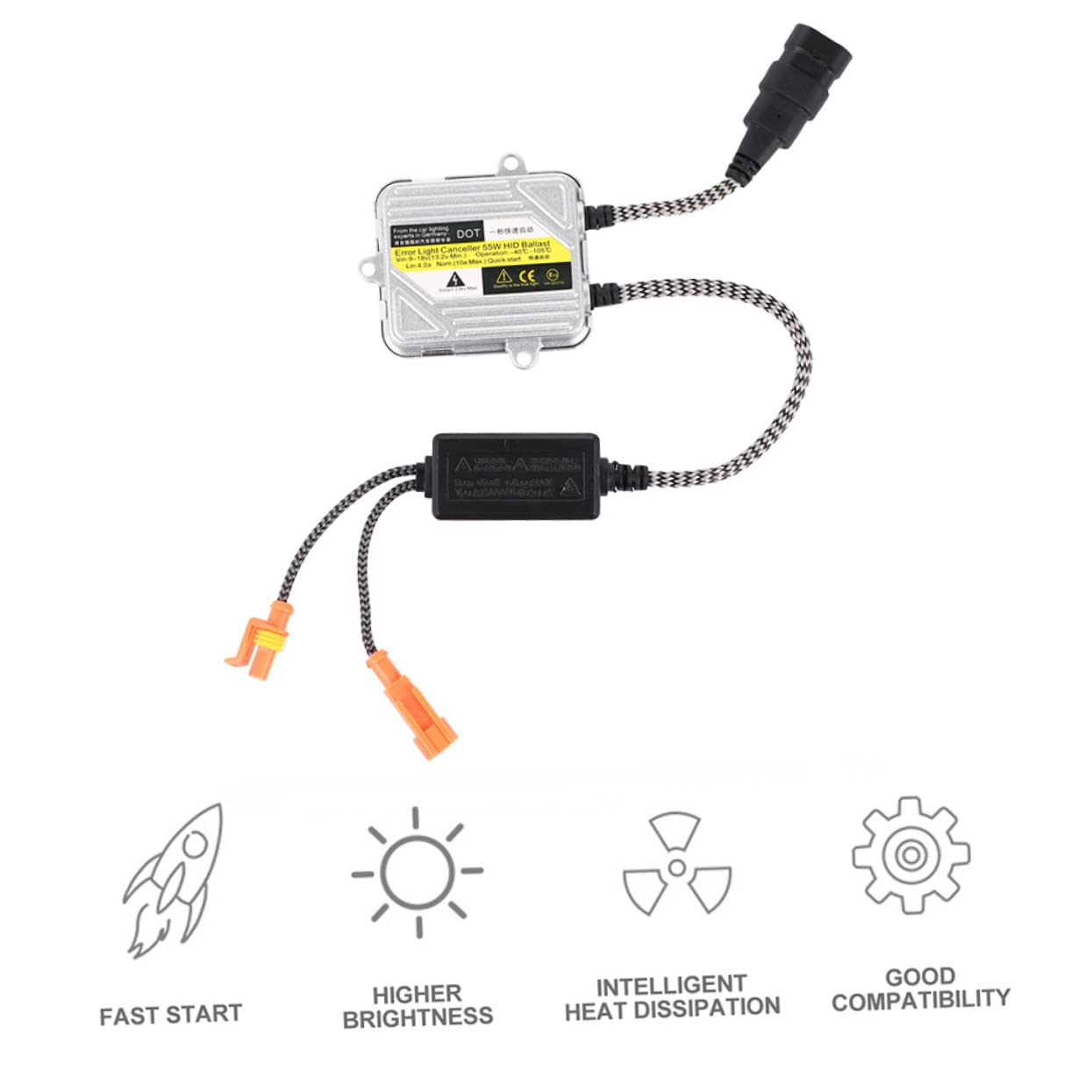 2pezzi Centralina Fari Allo Xeno Da Kit Lampadine Avviamento Rapido Alimentatore Digitale Per Auto Veicoli Resistente Calore Invecchiamento
