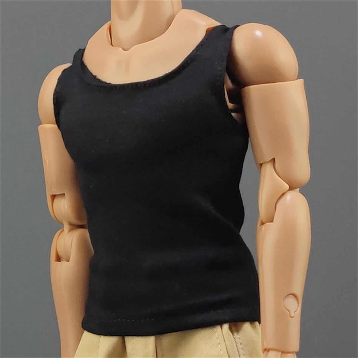 Panchitalk 1/6 Scale Soldier Tank Top Sport T-Shirt Sleeveless Vest Clothes for 12'' Male Action Figure Body(Black)