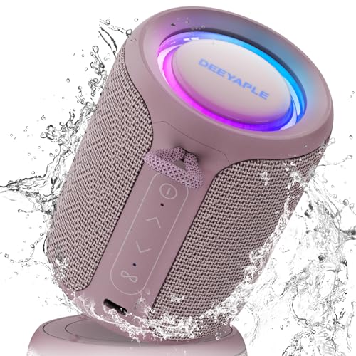 Image of Bluetooth Speaker Wireless,IP67 Waterproof & Dustproof Portable Speaker with Lights,15W Loud Stereo Sound, 2500mAh Battery All Day Playtime, TWS Pairing, BT5.3, Home /Party /Outdoor /Beach (Dusty Pink)