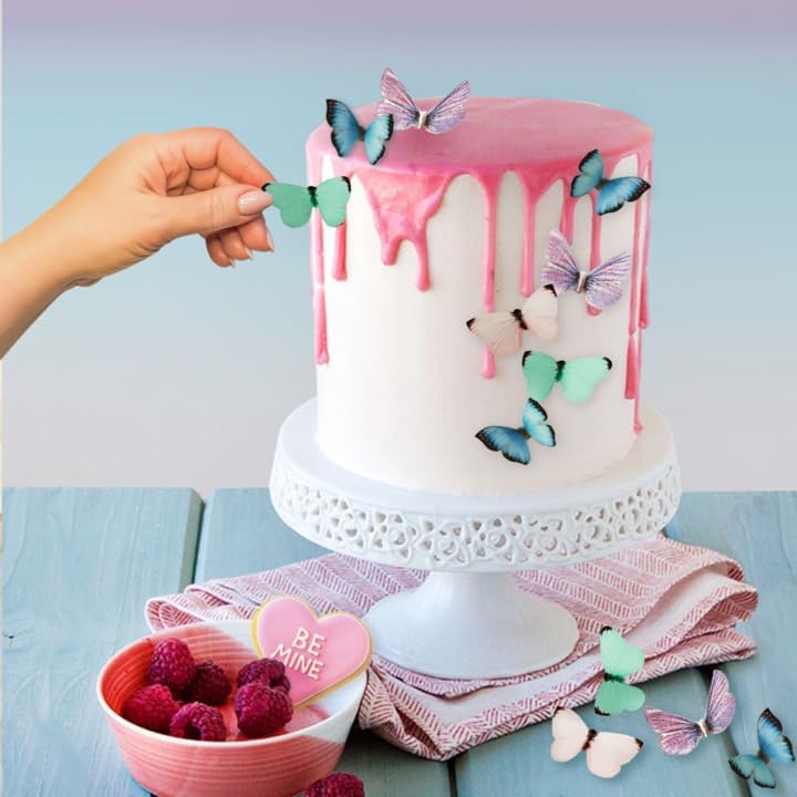 Miniatura 6 de Mariposas comestibles pequeñas hechas a mano en los Estados Unidos para tartas y cupcakes, decoración (pastel)