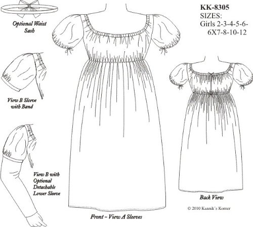 1790-1820 Girls Frock Pattern