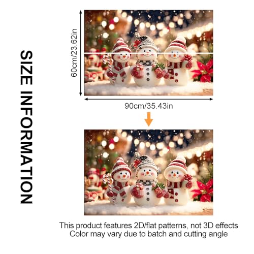 Image of Three Snowmen Christmas Backsplash Peel and Stick, 35.4x23.6 in
