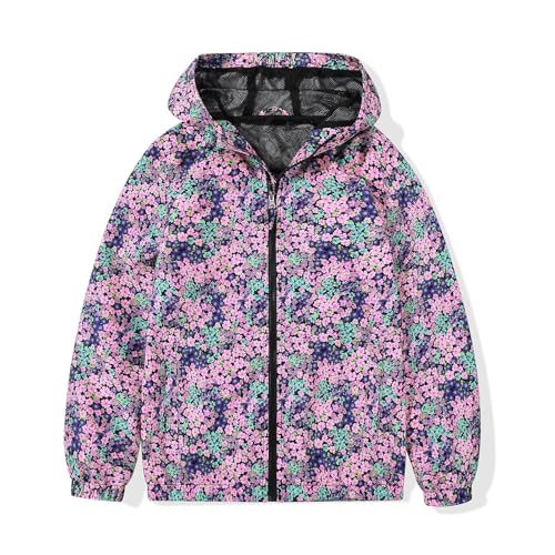 JOYSON Girls Rain Jacket Lightweight Windbreaker Jacket Kids Waterproof Outerwear Raincoat with Hood3
