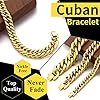 ChainsHouse Mens Bracelet Cuban Chain Gold Plated Stainless Steel Bracelets Chunky Curb Link Chains for Men Women 12mm 21cm #4