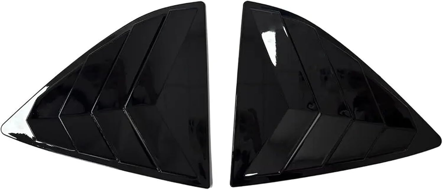 Car Rear Louver Window Side Shutter Cover Trim Sticker Vent Scoop ABS Compatible with Nissan Versa Sedan 2013-2018(Gloss Black)