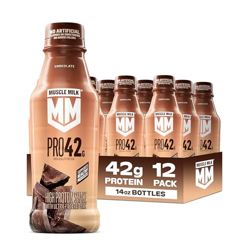 Muscle Milk Pro High Protein Shake, Chocolate, 14 fl oz Bottles, (12 Pack) - image 1