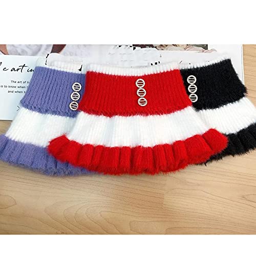 Turtleneck Dickey Collar Stripe Knitted Fake Collar Detachable False Collar Neck Warmer Scarf for Women4
