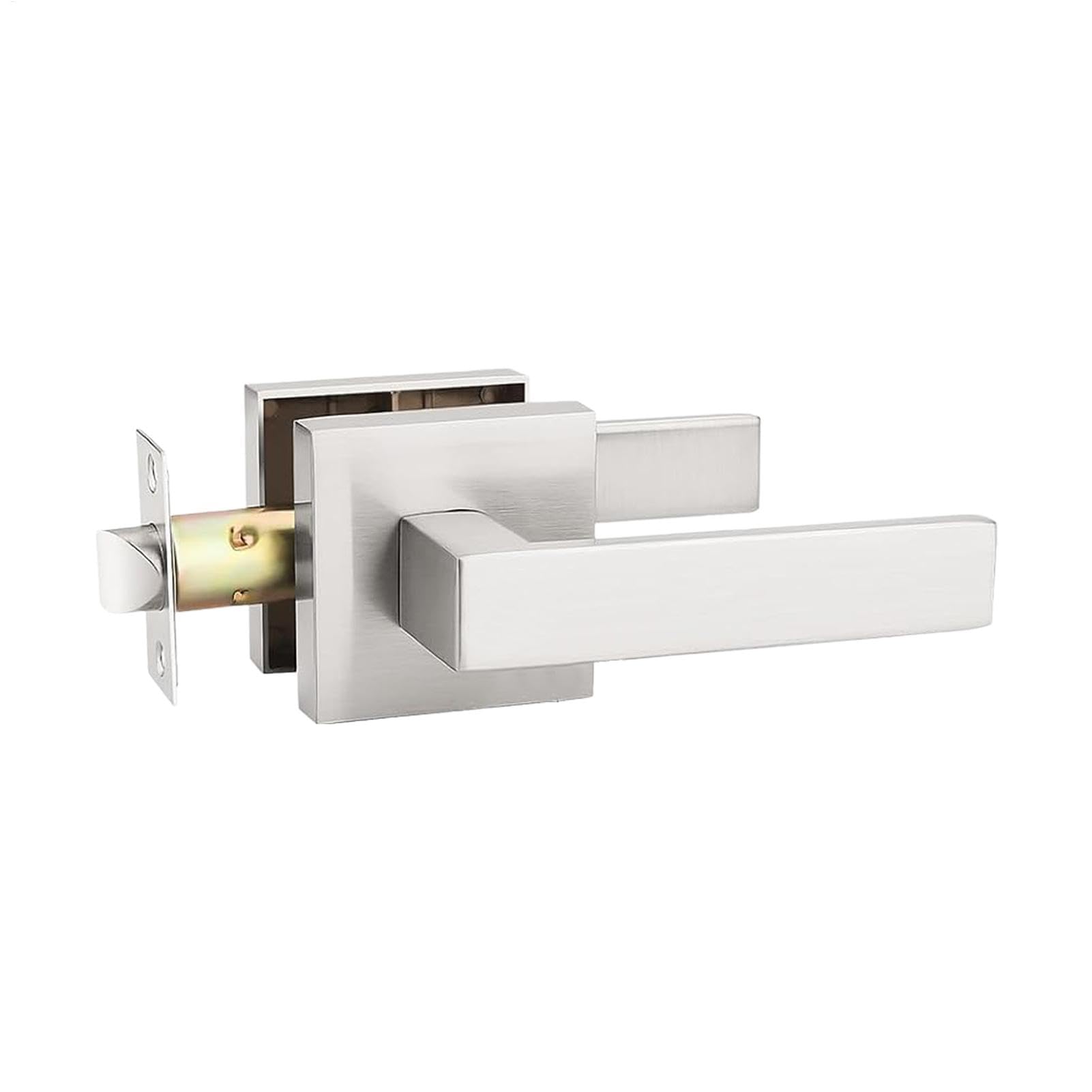 Poignée de porte à levier plat pour chambre et salle de bain noire